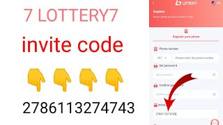 Lottery 7 invite code lottery 7 invitation code invite code in lottery 7 lottery 7 ka invite code [upl. by Adnir]