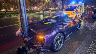 FERRARI 296 GTB CRASH IN LONDON  PARK LANE MAYFAIR [upl. by Jordan]