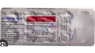 SYSRON NCR Tablets Norethisterone Acetate Controlled Release Tablets [upl. by Brelje]