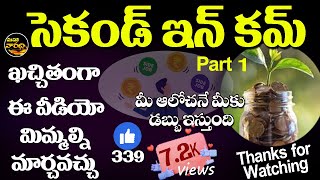 The Best Second income Thought Part 1  సెకండ్ ఇన్ కమ్ కోసం ఆలోచన చేయండి [upl. by Occor]