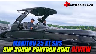 Manitou 25 XT SRS SHP 300HP Pontoon Boat Review [upl. by Emelina163]