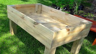 Elevated Wooden Planter Box Simple DIY Project [upl. by Sabina]