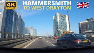 Driving in London Hammersmith to West Drayton 4K [upl. by Yrovi]