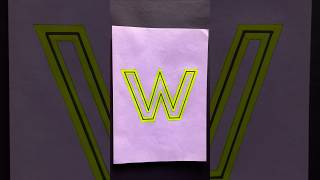 W letter with Nion light ✍️trending painting trending trendingshorts viralvideo viralshorts [upl. by Trik]