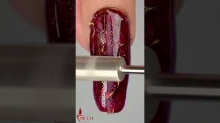 Gold Wrinkle Nail Design shorts nailsart beauty acrylicnails relaxing prettynail [upl. by Naujal]