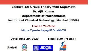 SageMath Lecture 12 [upl. by Tare398]