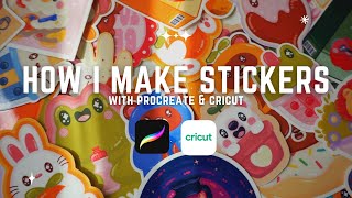 How I Make Stickers  Using Procreate amp Cricut to Make Stickers Tutorial [upl. by Lehcor913]