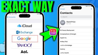 How to Import Google Account Contacts on iPhone iOS 18 [upl. by Nnylidnarb]