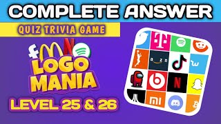 Logo Mania Quiz trivia Game level 25 amp 26 complete answer brainitquizzes logomania [upl. by Malcolm]