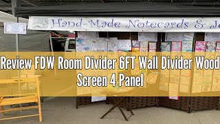 Review FDW Room Divider 6FT Wall Divider Wood Screen 4 Panels Wood Mesh HandWoven Design Room Scree [upl. by Chaddy]