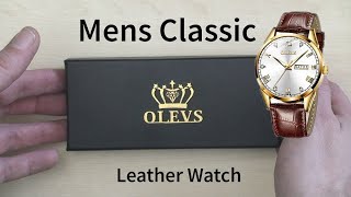 Unboxing my OLEVS Classic Mens Quartz Analog Watch 2021 [upl. by Ennaitak]