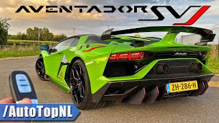 Lamborghini Aventador SVJ  REVIEW on AUTOBAHN NO SPEED LIMIT by AutoTopNL [upl. by Gesner]