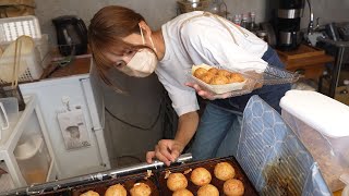 Japanese Street Food  GIRLS TAKOYAKI FOOD TRUCK Octopus Balls Cooking and Making 39Takoyaki キッチンカー [upl. by Eissak]