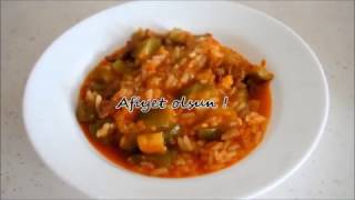 Etli Pirinçli Kabak Yemeği Tarifi  Ayşenur Uruç  Zucchini Meal Recipe [upl. by Jozef]