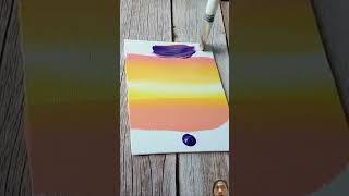 art easyacrylicpaintingideas painting acrylicpaintingideas drawing artist sunsetpainting [upl. by Aikenahs340]