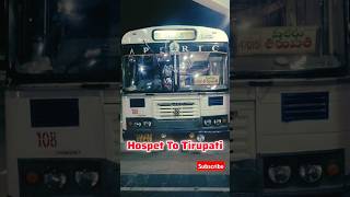 Hospet To Tirupati Express Bus shorts buslover bus ytshorts [upl. by Airehtfele]