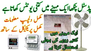 Electricity units monthly consumption of different home appliances  pedestal fan kwh calculation [upl. by Aleydis]