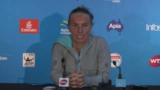 Svetlana Kuznetsova Press Conference R1  Apia International 2017 [upl. by Hallutama881]