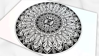 How to Draw Mandala For Beginners  Mandala art  Step by step  Easy draw [upl. by Belldas]