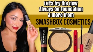 FULL FACE USING SMASHBOX COSMETICS  NEW SMASHBOX ALWAYS ON FOUNDATION M10W [upl. by Aicena210]