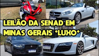 LEILÃO DA SENAD EM MINAS GERAIS CARROS E MOTOS DE LUXO CARROS COM DESCONTO DE  DE R 20000000 [upl. by Jordans]