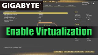 Enable Virtualization Gigabyte [upl. by Gora736]