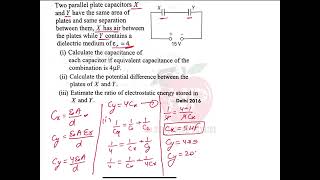 In the following arrangement of capacitors the energy stored in the 6 microfarad capacitor is E [upl. by Aserej]