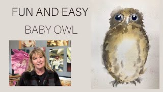 How to paint a Baby Owl in Watercolor [upl. by Ahseyd124]