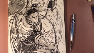 How to draw Gyomei Himejima Demon slayer [upl. by Aldarcy119]