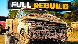 FULL REBUILD From Grave To Glory  Reviving Buried 1965 Ford F100  Turnin Rust [upl. by Laniger]