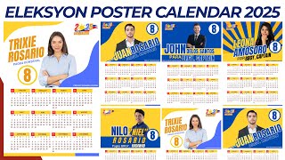 ELECTION POSTER CALENDAR 2025 TEMPLATE  CANVA TEMPLATE EDITABLE  TAGALOG TUTORIAL 2025 [upl. by Rodolphe]