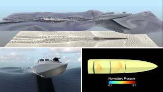 NFA Simulation of a Planing Boat in Waves [upl. by Alegnasor387]