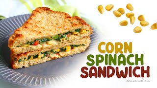 Spinach and corn sandwich  No onion no garlic sandwich recipe [upl. by Duvall847]