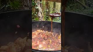 SPICY Shrimp Gumbo in the Woods🦐🔥  ASMR Cooking [upl. by Amata704]