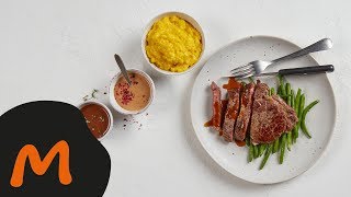 Entrecôte parisienne avec trio de sauces – Recette Migusto [upl. by Lash]