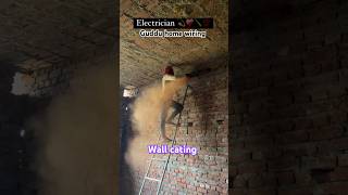 Wall cating with pipe wiring  electrical guddu trending shorts funny reels viralvideo [upl. by Schilt]