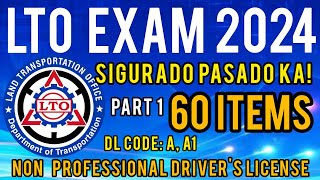 LTO NON PROFESSIONAL EXAM REVIEWER 2024  PART 1  CODE AA1 TAGALOG UPDATED [upl. by Aicemak]