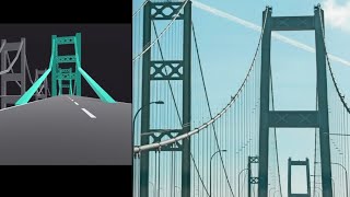 Speed build Tacoma narrows bridge in Uni [upl. by Einneg]