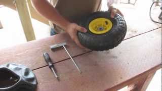 How to change an inner tube in a Hand Truck  Wheelbarrow tire [upl. by Heida]