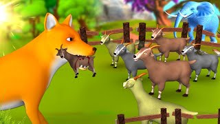 The Wolf amp The Seven Little Goats  भेड़िया और बकरी के सात बच्चों 3D Hindi Moral Stories  JOJO TV [upl. by Heise]