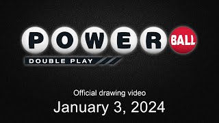 Powerball Double Play drawing for January 3 2024 [upl. by Nylanej]