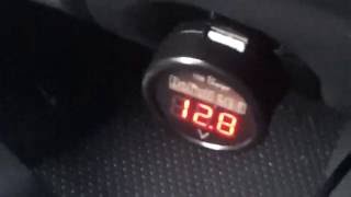 Using a cigarette lighter Voltmeter to check alternator charge [upl. by Eliezer]