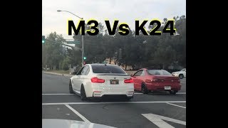 Bmw M3 vs DC2 Stock k24 [upl. by Inaluahek]