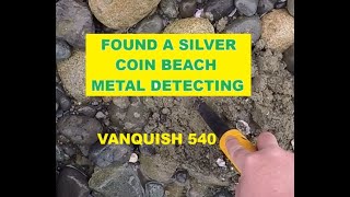 Ep 054  Silver Coin Found Beach Metal Detecting Minelab Vanquish 540 [upl. by Agnola650]