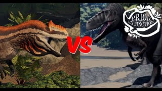 Saurophaganax VS Torvosaurus ft DaHorseshoecrab  Roblox Prior Extinction [upl. by Llerot938]