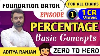 DAY1  PERCENTAGE प्रतिशतता  Basic Concepts ❤️ All Govt Exams  BY ADITYA SIR  CGL TOPPER [upl. by Navnod]