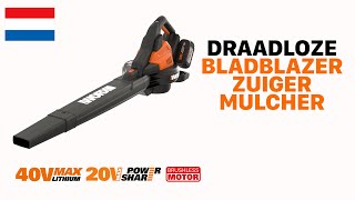 WORX WG583E Snoerloze borstelloze compacte bladblazer 40V NL [upl. by Pardew]