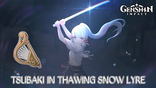 AYAKA PLAYING TSUBAKI IN THAWING SNOW  Windsong Lyre Genshin Impact [upl. by Bern]