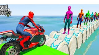 Gta 5 Motorcycle On Spinal Bridges Stunt Race over sea ride [upl. by Leffert443]