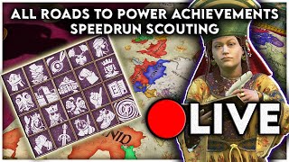 ROUTING FOR ALL ACHIEVEMENTS SPEEDRUN  Crusader Kings 3 Roads to Power Live [upl. by Florry]